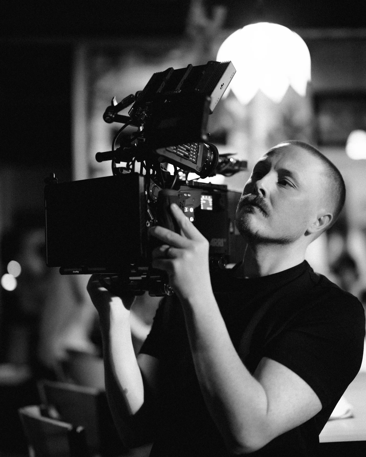 Hunter Buchanan on set